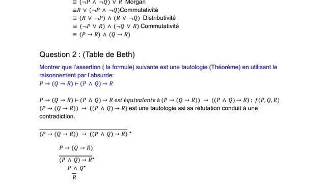 Série de révision Logique Mathématique