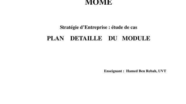 Stratégie d’Entreprise : Étude de Cas