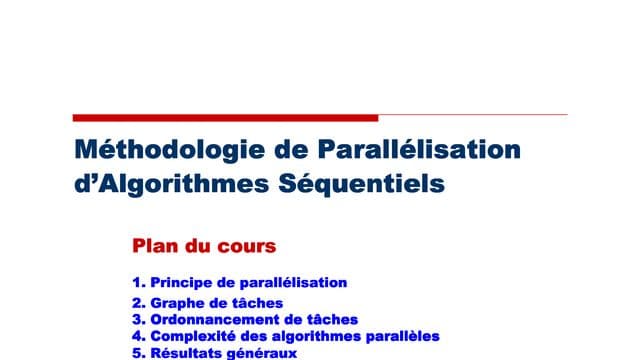 Algorithmes parallèles : principes et schémas de tâches