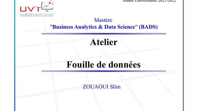 Business Analytics & Data Science - Atelier: Fouille de données