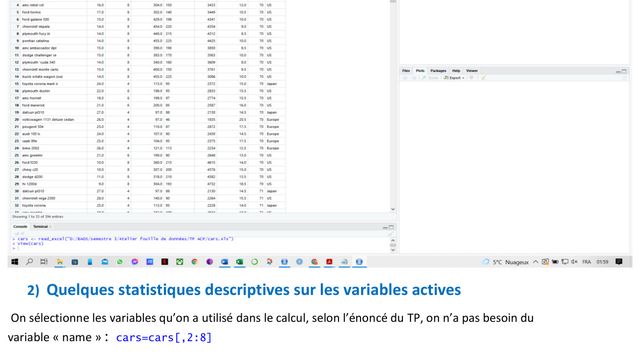 Analyse en Composantes Principales (ACP)