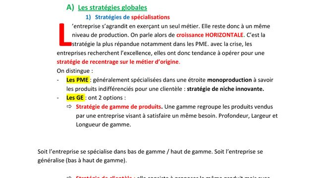 Management – Chapitre 6 – Effectuer des choix stratégiques