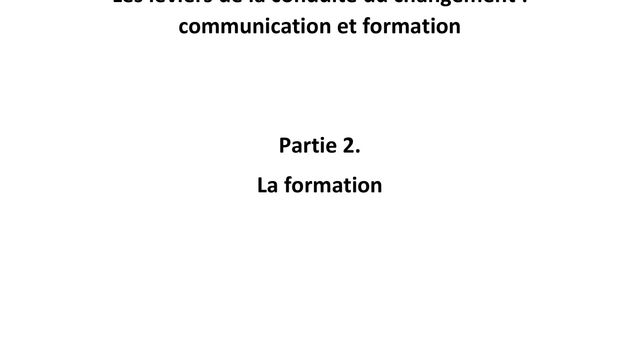 Mastère MOME - Conduite du changement