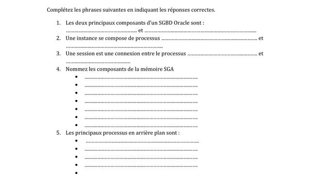 Administration des Bases de Données